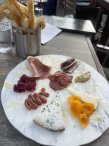 a Charcuterie Plate As a Starter While Sitting Outdoors at the Wine Kitchen on the Creek in Frederick Maryland