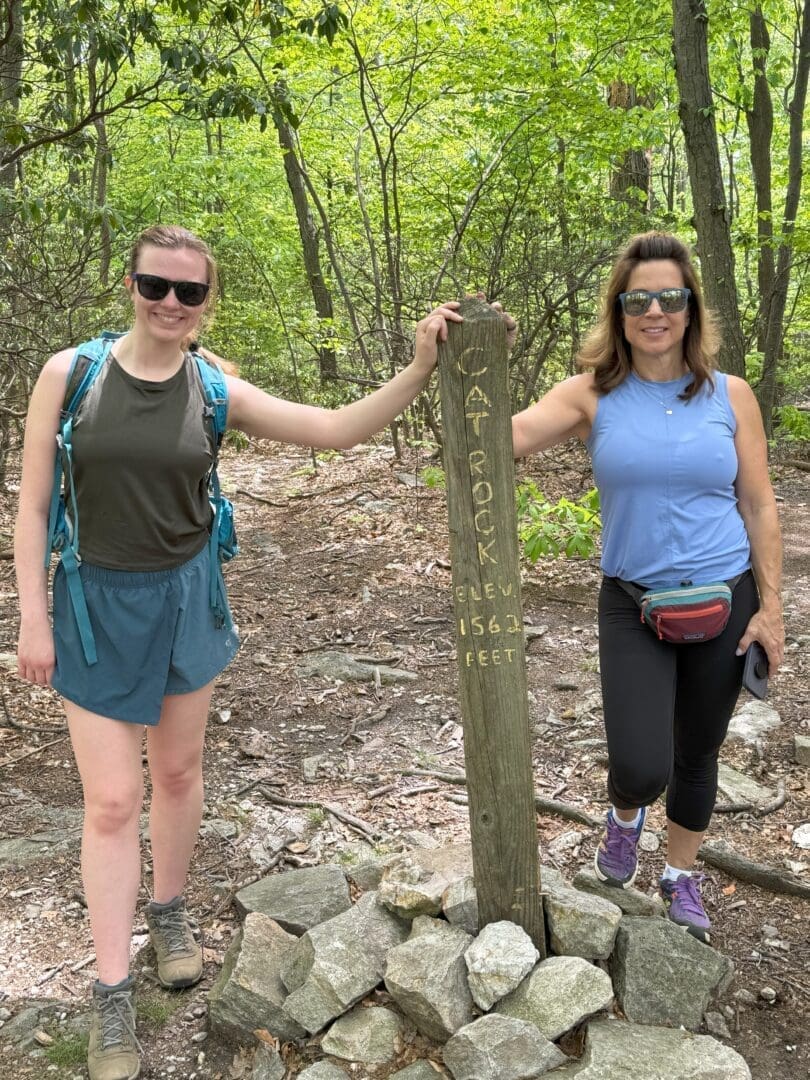 Alyssa and Nicole at the Cat Rock Summit in Cunningham Falls State Park.