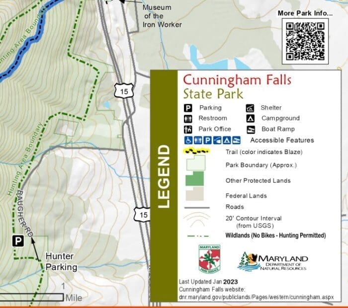 This is the best Cunningham Falls State Park map. Use this link for a PDF map.
