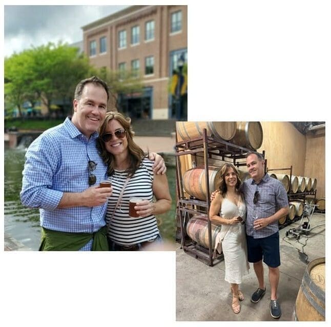 A man and woman posing for a picture, capturing a special moment between partners.