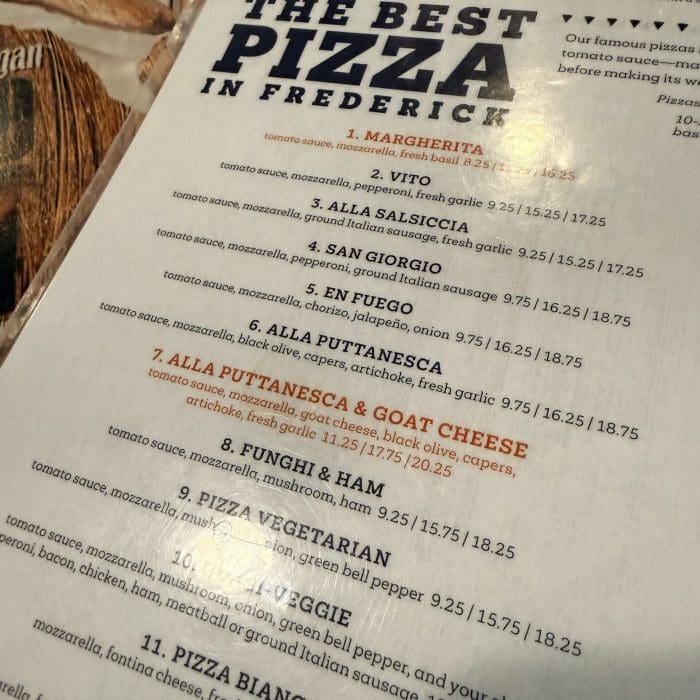 Il-forno-menu-frederick-maryland